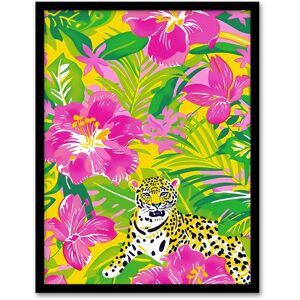 Artery8 Wall Art Print Pink Lily Tropical Flower Pattern with Leopard Art Framed Poster in Black Size: W12" x H16" Black W12" x H16" Artery8 Wall Art Print Pink Lily Tropical Flower Pattern with Leopard Art Framed Poster in Black Size: W12" x H16" Black W12" x H16"