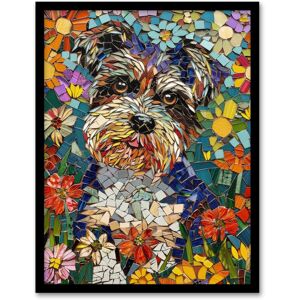 Artery8 Wall Art Print Cute Schnauzer in Flower Field Dog Lover Mosaic Art Framed Poster in Black Size: W12" x H16" Black W12" x H16" Artery8 Wall Art Print Cute Schnauzer in Flower Field Dog Lover Mosaic Art Framed Poster in Black Size: W12" x H16" Black W12" x H16"