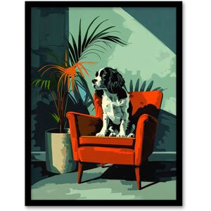 Artery8 Wall Art Print Springer Spaniel Dog Lover Red Armchair Portrait Art Framed Poster in Black Size: W12" x H16" Black W12" x H16" Artery8 Wall Art Print Springer Spaniel Dog Lover Red Armchair Portrait Art Framed Poster in Black Size: W12" x H16" Black W12" x H16"