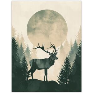 Artery8 Wall Art Print Full Moon Forest Hill Stag Grey Green Design Poster Size: W12" x H16" Green W12" x H16" Artery8 Wall Art Print Full Moon Forest Hill Stag Grey Green Design Poster Size: W12" x H16" Green W12" x H16"