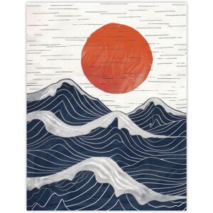 Artery8 Wall Art Print Abstract Sunset Seascape Waves Sun Painting Poster in White Size: W12" x H16" White W12" x H16" Artery8 Wall Art Print Abstract Sunset Seascape Waves Sun Painting Poster in White Size: W12" x H16" White W12" x H16"