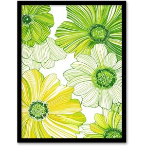 Artery8 Wall Art Print Lime Green Spring Flower Blooms Floral Design Art Framed Poster in Black Size: W12" x H16" Black W12" x H16" Artery8 Wall Art Print Lime Green Spring Flower Blooms Floral Design Art Framed Poster in Black Size: W12" x H16" Black W12" x H16"
