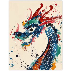 Artery8 Wall Art Print Colourful Chinese Dragon Watercolour Paint Splat Poster Size: W12" x H16" Multicolor W12" x H16" Artery8 Wall Art Print Colourful Chinese Dragon Watercolour Paint Splat Poster Size: W12" x H16" Multicolor W12" x H16"