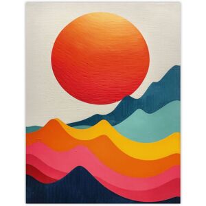 Artery8 Wall Art Print Abstract Waves Sunset Sun Vibrant Oil Painting Poster Size: W12" x H16" Multicolor W12" x H16" Artery8 Wall Art Print Abstract Waves Sunset Sun Vibrant Oil Painting Poster Size: W12" x H16" Multicolor W12" x H16"