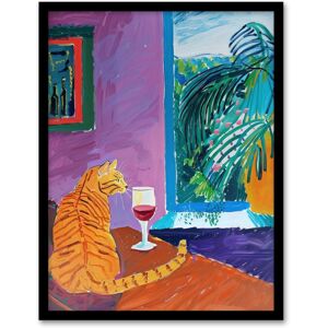 Artery8 Wall Art Print Ginger Tabby Cat Wine Plant Lover Quiet Afternoon Art Framed Poster in Black Size: W12" x H16" Black W12" x H16" Artery8 Wall Art Print Ginger Tabby Cat Wine Plant Lover Quiet Afternoon Art Framed Poster in Black Size: W12" x H16" Black W12" x H16"