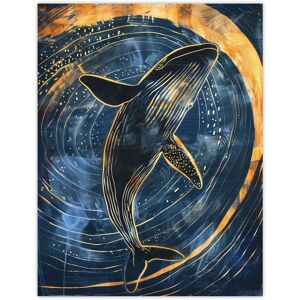 Artery8 Wall Art Print Whale Gold Blue Water Surface Ripple Painting Poster Size: W12" x H16" Blue W12" x H16" Artery8 Wall Art Print Whale Gold Blue Water Surface Ripple Painting Poster Size: W12" x H16" Blue W12" x H16"
