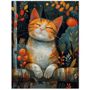 Artery8 Wall Art Print Happy Ginger Tabby in Nature Cat Lover Painting Poster in Orange Size: W24" x H32" Orange W24" x H32" Artery8 Wall Art Print Happy Ginger Tabby in Nature Cat Lover Painting Poster in Orange Size: W24" x H32" Orange W24" x H32"