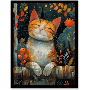 Artery8 Wall Art Print Happy Ginger Tabby in Nature Cat Lover Painting Art Framed Poster in Black Size: W12" x H16" Black W12" x H16" Artery8 Wall Art Print Happy Ginger Tabby in Nature Cat Lover Painting Art Framed Poster in Black Size: W12" x H16" Black W12" x H16"