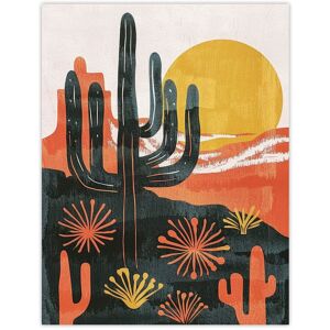 Artery8 Wall Art Print Desert Cactus Sunset Simple Bobo Cacti Landscape Poster in Orange Size: W12" x H16" Orange W12" x H16" Artery8 Wall Art Print Desert Cactus Sunset Simple Bobo Cacti Landscape Poster in Orange Size: W12" x H16" Orange W12" x H16"