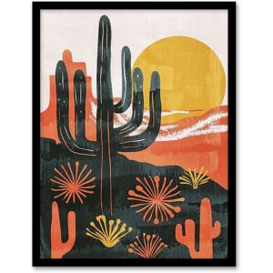 Artery8 Wall Art Print Desert Cactus Sunset Simple Bobo Cacti Landscape Art Framed Poster in Black Size: W12" x H16" Black W12" x H16" Artery8 Wall Art Print Desert Cactus Sunset Simple Bobo Cacti Landscape Art Framed Poster in Black Size: W12" x H16" Black W12" x H16"