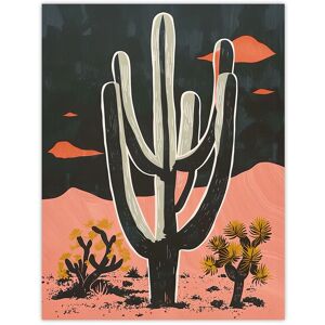 Artery8 Wall Art Print Saguaro Cactus Pink Grey Desert Landscape Poster Size: W12" x H16" Grey W12" x H16" Artery8 Wall Art Print Saguaro Cactus Pink Grey Desert Landscape Poster Size: W12" x H16" Grey W12" x H16"