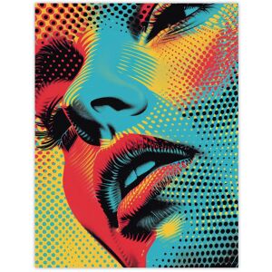 Artery8 Wall Art Print Woman Face Close Up Polka Dot Pop Art Portrait Poster Size: W12" x H16" Multicolor W12" x H16" Artery8 Wall Art Print Woman Face Close Up Polka Dot Pop Art Portrait Poster Size: W12" x H16" Multicolor W12" x H16"