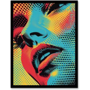 Artery8 Wall Art Print Woman Face Close Up Polka Dot Pop Art Portrait Art Framed Poster in Black Size: W12" x H16" Black W12" x H16" Artery8 Wall Art Print Woman Face Close Up Polka Dot Pop Art Portrait Art Framed Poster in Black Size: W12" x H16" Black W12" x H16"
