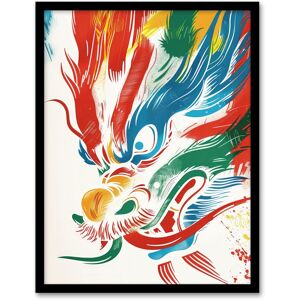 Artery8 Wall Art Print Chinese Dragon Head Bright Colourful Painting Art Framed Poster in Black Size: W12" x H16" Black W12" x H16" Artery8 Wall Art Print Chinese Dragon Head Bright Colourful Painting Art Framed Poster in Black Size: W12" x H16" Black W12" x H16"