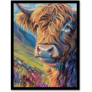 Artery8 Wall Art Print Scottish Highland Cow Hairy Coo Oil Painting Art Framed Poster in Black Size: W12" x H16" Black W12" x H16" Artery8 Wall Art Print Scottish Highland Cow Hairy Coo Oil Painting Art Framed Poster in Black Size: W12" x H16" Black W12" x H16"