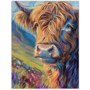 Artery8 Wall Art Print Scottish Highland Cow Hairy Coo Oil Painting Poster in Brown Size: W12" x H16" Brown W12" x H16" Artery8 Wall Art Print Scottish Highland Cow Hairy Coo Oil Painting Poster in Brown Size: W12" x H16" Brown W12" x H16"