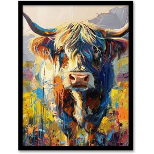 Artery8 Wall Art Print Scottish Highland Cow Hairy Coo Abstract Painting Art Framed Poster in Black Size: W12" x H16" Black W12" x H16" Artery8 Wall Art Print Scottish Highland Cow Hairy Coo Abstract Painting Art Framed Poster in Black Size: W12" x H16" Black W12" x H16"