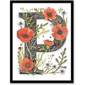 Artery8 Women's Wall Art Print Letter P for Poppy Bouquet Bloom Watercolour Rustic Floral Word Art Framed Poster Size: A4 Multicolor A4 Artery8 Women's Wall Art Print Letter P for Poppy Bouquet Bloom Watercolour Rustic Floral Word Art Framed Poster Size: A4 Multicolor A4