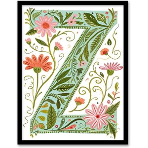 Artery8 Women's Wall Art Print Letter Z in Bright Watercolour Pretty Wildflowers Floral Word Art Framed Size: W12" x H16" Multicolor W12" x H16" Artery8 Women's Wall Art Print Letter Z in Bright Watercolour Pretty Wildflowers Floral Word Art Framed Size: W12" x H16" Multicolor W12" x H16"