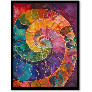 Artery8 Ammonite Shell Fossil Rainbow Pattern Painting Framed Art Print Size: W12" x H16" Multicolor W12" x H16" Artery8 Ammonite Shell Fossil Rainbow Pattern Painting Framed Art Print Size: W12" x H16" Multicolor W12" x H16"