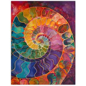 Artery8 Ammonite Shell Fossil Rainbow Pattern Painting Wall Art Print Size: W12" x H16" Multicolor W12" x H16" Artery8 Ammonite Shell Fossil Rainbow Pattern Painting Wall Art Print Size: W12" x H16" Multicolor W12" x H16"