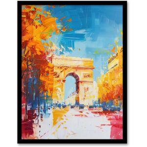 Artery8 Arc De Triomphe Paris Champs Elysees Abstract Framed Art Print in Blue Size: W12" x H16" Blue W12" x H16" Artery8 Arc De Triomphe Paris Champs Elysees Abstract Framed Art Print in Blue Size: W12" x H16" Blue W12" x H16"