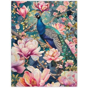 Artery8 Peacock Bird Cherry Blossom Flower Tree Design Wall Art Print in Pink Size: W12" x H16" Pink W12" x H16" Artery8 Peacock Bird Cherry Blossom Flower Tree Design Wall Art Print in Pink Size: W12" x H16" Pink W12" x H16"