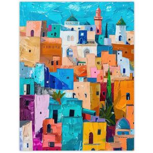 Artery8 Morocco Cityscape - Colorful - 18x24 Inch - Wall Art Artery8 Morocco Cityscape - Colorful - 18x24 Inch - Wall Art