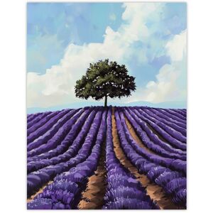 Artery8 Lone Tree Lavender Fields Painting Purple Nature Wall Art Print Size: W24" x H32" Purple W24" x H32" Artery8 Lone Tree Lavender Fields Painting Purple Nature Wall Art Print Size: W24" x H32" Purple W24" x H32"