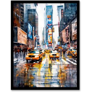 Artery8 Times Square Taxis Billboards Watercolour Iconic Framed Art Print Size: W12" x H16" Multicolor W12" x H16" Artery8 Times Square Taxis Billboards Watercolour Iconic Framed Art Print Size: W12" x H16" Multicolor W12" x H16"
