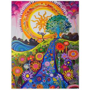 Artery8 Bright Colourful Hippy Artwork Flowers Sun Trees Wall Art Print Size: W12" x H16" Multicolor W12" x H16" Artery8 Bright Colourful Hippy Artwork Flowers Sun Trees Wall Art Print Size: W12" x H16" Multicolor W12" x H16"