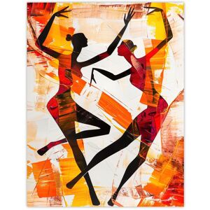 Artery8 Two Dancers in Abstract Artwork Red Orange Bold Wall Art Print Size: W12" x H16" Orange W12" x H16" Artery8 Two Dancers in Abstract Artwork Red Orange Bold Wall Art Print Size: W12" x H16" Orange W12" x H16"