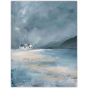 Artery8 Classic Scottish Cottage on Coast Oil Painting Wall Art Print in Grey Size: W12" x H16" Grey W12" x H16" Artery8 Classic Scottish Cottage on Coast Oil Painting Wall Art Print in Grey Size: W12" x H16" Grey W12" x H16"