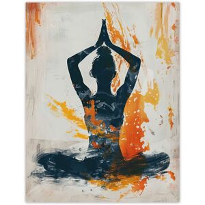Artery8 Abstract Painting Woman in Yoga Pose Orange Wall Art Print Size: W12" x H16" Orange W12" x H16" Artery8 Abstract Painting Woman in Yoga Pose Orange Wall Art Print Size: W12" x H16" Orange W12" x H16"