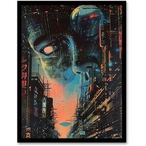 Artery8 Japanese Sci Fi City Tokyo Japan Cyberpunk Pulp Framed Art Print in Blue Size: W12" x H16" Blue W12" x H16" Artery8 Japanese Sci Fi City Tokyo Japan Cyberpunk Pulp Framed Art Print in Blue Size: W12" x H16" Blue W12" x H16"