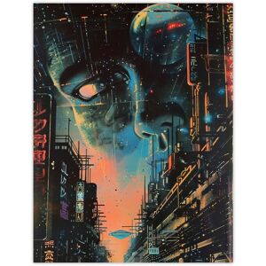 Artery8 Japanese Sci Fi City Tokyo Japan Cyberpunk Pulp Wall Art Print in Blue Size: W12" x H16" Blue W12" x H16" Artery8 Japanese Sci Fi City Tokyo Japan Cyberpunk Pulp Wall Art Print in Blue Size: W12" x H16" Blue W12" x H16"