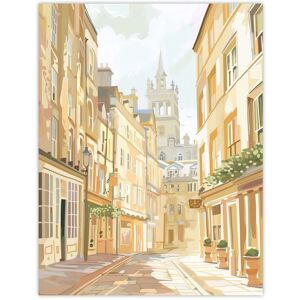 Artery8 Bath England Sunny Day Street View Cityscape Wall Art Print in Beige Size: W12" x H16" Beige W12" x H16" Artery8 Bath England Sunny Day Street View Cityscape Wall Art Print in Beige Size: W12" x H16" Beige W12" x H16"