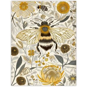 Artery8 Honey Bee Flowers Bright Stylised Floral Design Wall Art Print in Yellow Size: W12" x H16" Yellow W12" x H16" Artery8 Honey Bee Flowers Bright Stylised Floral Design Wall Art Print in Yellow Size: W12" x H16" Yellow W12" x H16"