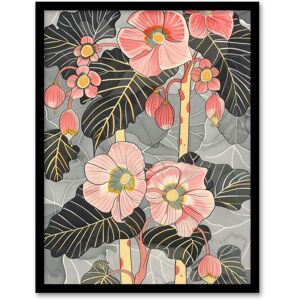 Artery8 Blooming Pink Begonia Flowers Stylised Floral Framed Art Print Size: W12" x H16" Pink W12" x H16" Artery8 Blooming Pink Begonia Flowers Stylised Floral Framed Art Print Size: W12" x H16" Pink W12" x H16"