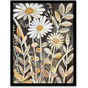 Artery8 Dark Daisies Forest Artwork Quirky Floral Rustic Framed Art Print in Grey Size: W12" x H16" Grey W12" x H16" Artery8 Dark Daisies Forest Artwork Quirky Floral Rustic Framed Art Print in Grey Size: W12" x H16" Grey W12" x H16"