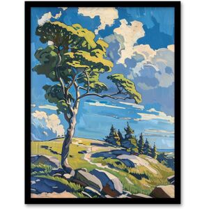Artery8 Dartmoor Bright Sunny Day Landscape Oil Painting Framed Art Print in Blue Size: W12" x H16" Blue W12" x H16" Artery8 Dartmoor Bright Sunny Day Landscape Oil Painting Framed Art Print in Blue Size: W12" x H16" Blue W12" x H16"