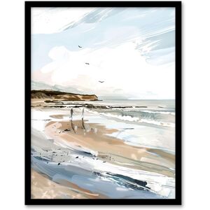 Artery8 Filey Beach Watercolour Coastal Landscape England Framed Art Print in Beige Size: W12" x H16" Beige W12" x H16" Artery8 Filey Beach Watercolour Coastal Landscape England Framed Art Print in Beige Size: W12" x H16" Beige W12" x H16"
