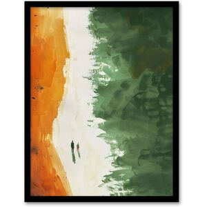 Artery8 Abstract Coastal Beach Walk Aerial View Artwork Framed Art Print in Green Size: W12" x H16" Green W12" x H16" Artery8 Abstract Coastal Beach Walk Aerial View Artwork Framed Art Print in Green Size: W12" x H16" Green W12" x H16"