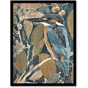 Artery8 Kingfisher Bird on Tree Branch Blue Botanical Framed Art Print Size: W12" x H16" Blue W12" x H16" Artery8 Kingfisher Bird on Tree Branch Blue Botanical Framed Art Print Size: W12" x H16" Blue W12" x H16"