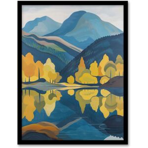 Artery8 Lake District Cumbria Artwork Summer Hills Forest Framed Art Print in Blue Size: W12" x H16" Blue W12" x H16" Artery8 Lake District Cumbria Artwork Summer Hills Forest Framed Art Print in Blue Size: W12" x H16" Blue W12" x H16"