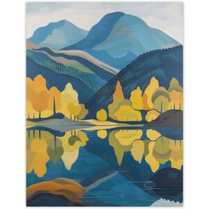 Artery8 Lake District Cumbria Artwork Summer Hills Forest Wall Art Print in Blue Size: W18" x H24" Blue W18" x H24" Artery8 Lake District Cumbria Artwork Summer Hills Forest Wall Art Print in Blue Size: W18" x H24" Blue W18" x H24"