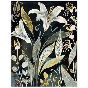 Artery8 Lily Flowers Dark Stylised Floral Painting Wall Art Print in Black Size: W12" x H16" Black W12" x H16" Artery8 Lily Flowers Dark Stylised Floral Painting Wall Art Print in Black Size: W12" x H16" Black W12" x H16"
