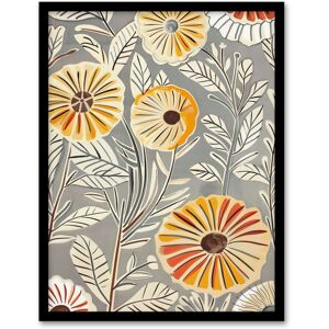 Artery8 Rustic Marigold Flowers Blue Yellow Simple Floral Framed Art Print in Grey Size: W12" x H16" Grey W12" x H16" Artery8 Rustic Marigold Flowers Blue Yellow Simple Floral Framed Art Print in Grey Size: W12" x H16" Grey W12" x H16"