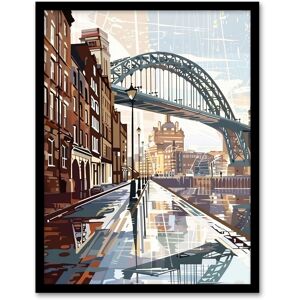 Artery8 Newcastle Tyne Bridge Abstract Cityscape England Framed Art Print in Brown Size: W12" x H16" Brown W12" x H16" Artery8 Newcastle Tyne Bridge Abstract Cityscape England Framed Art Print in Brown Size: W12" x H16" Brown W12" x H16"