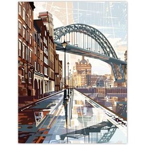 Artery8 Newcastle Tyne Bridge Abstract Cityscape England Wall Art Print in Brown Size: W12" x H16" Brown W12" x H16" Artery8 Newcastle Tyne Bridge Abstract Cityscape England Wall Art Print in Brown Size: W12" x H16" Brown W12" x H16"